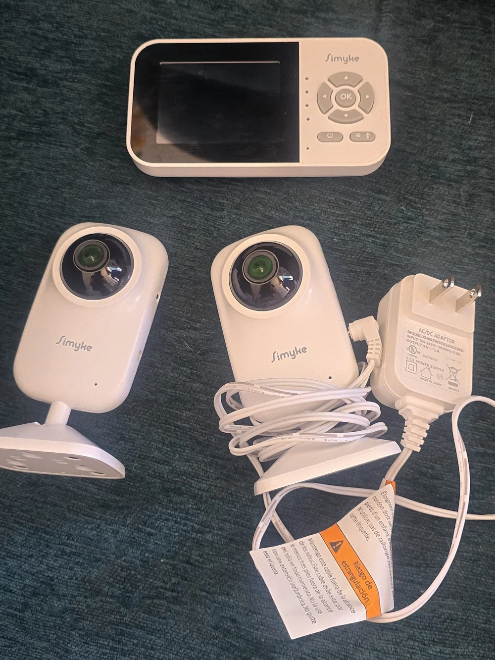 White Baby Monitor with 2 Cameras - 2.8